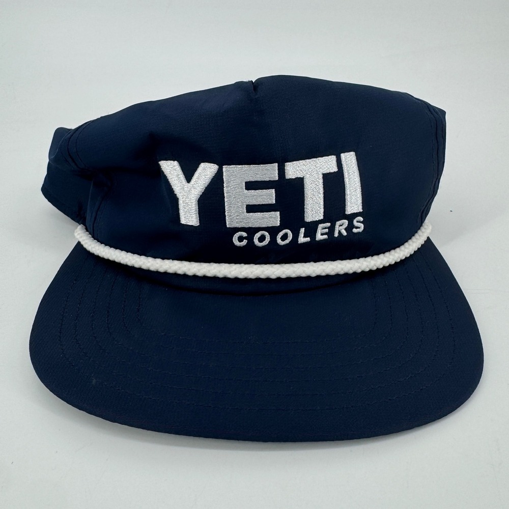 NEW YETI Coolers Navy Blue Rope Trucker Hat Snapback Mesh Back NWT